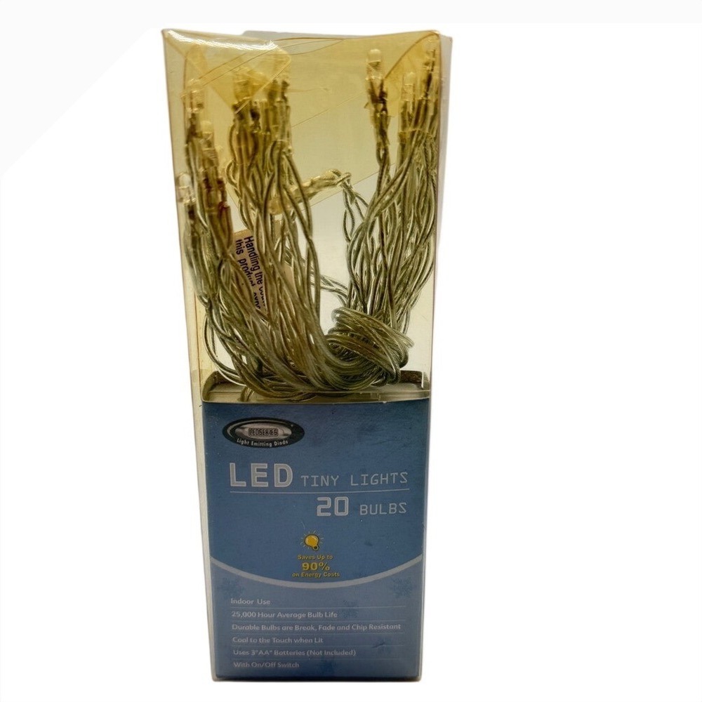 Neo-Series LED Tiny Lights 20 Bulbs Battery Operated Indoor String Lights Silver